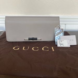 Gucci Bamboo Leather Clutch